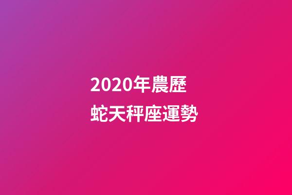 2020年農歷蛇天秤座運勢 (2020年農歷蛇天秤座運勢怎么樣)
